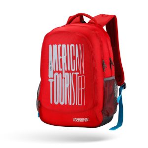 American Tourister Fizz 32L Red Backpack School Bag For Travel With Organizer Bottle Compartment Water Resistant Backpack For Unisex, Boys 4 Compartment Laptop Backpack For College Gift For Unisex